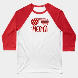 Merica 4th July Fan Art Baseball T-Shirt